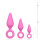 Pink Buttplugs With Pull Ring Set
