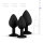 Silicone Buttplug Set with Diamond Black