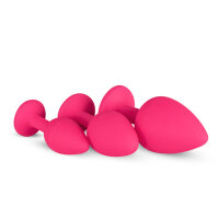 Silicone Butt Plug with Diamond Pink