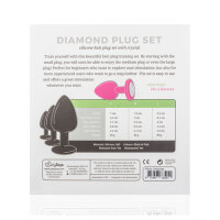Silicone Butt Plug with Diamond Pink