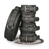 Fetish set with collar, ankl and wrist cuffs