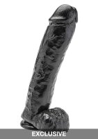 Dildo with Balls Black 28 cm