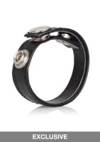 Leather 3-Snap Ring Black