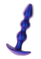 The Bold Beaded Vibrating Anal Plug Blue Metallic