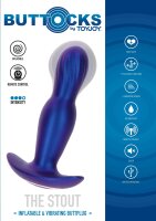 The Stout Inflating Vibrating Plug Blue Metallic