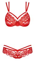 Obsessive Bra and Panty Set Red S - XL