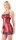 Kleid Wetlook rot mit Spitze S - XL