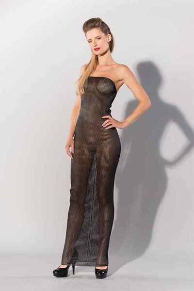 Bedrucktes Datex Schlauchkleid mit L&auml;ngsstreifen S - XL