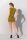 Bedrucktes Datex Kleid mit Streifen gelb S - XL