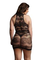 Criss Cross Neck Mini Dress Black One Size - Queen Size