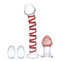 Glas Mr. Swirly 4 pc Set with Glass Kegel Balls &...