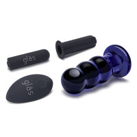 Glas Rechargeable Remote Controlled  Vibrating Beaded Buttplug