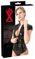 Latex Shirt mit Rei&szlig;verschluss schwarz XS - 2XL