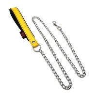 Leash With Leather Grip 1 m Yellow