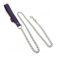 Leash with leather handle 1 m Purple