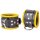 Leather Ankle Cuffs Black-Yellow