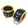 Leather Cuffs for Wrists Black-Yellow