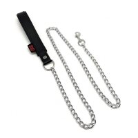 Leather Leash With Handle 1 m Black