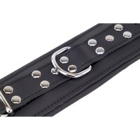 Padded Leather Ankle Cuffs Black