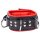 Padded Leather Collar With 3 D-Rings Red