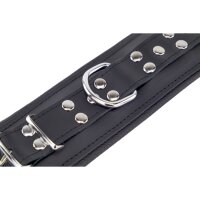 Padded Leather Wrist Cuffs Black