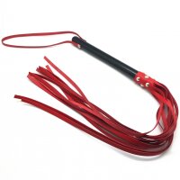 Swift Long Leather Straps And Wooden Handle 80 cm Red-Black