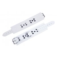 Ultra White Leather Handcuffs
