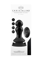 Rimly - Glass Vibrator - With Suction Cup and Remote - Rechargeable - 10 Speed - Black
