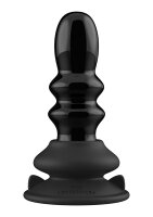 Ribbly - Glass Vibrator - With Suction Cup and Remote -...