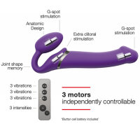 Strap-On-Me Vibrating Bendable Strap-On L Purple