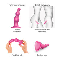 Strap-On-Me Dildo Plug Beads Metallic Raspberry Pink S