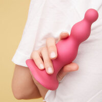Strap-On-Me Dildo Plug Beads Metallic Raspberry Pink S