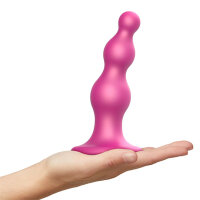 Strap-On-Me Dildo Plug Beads Metallic Raspberry Pink L