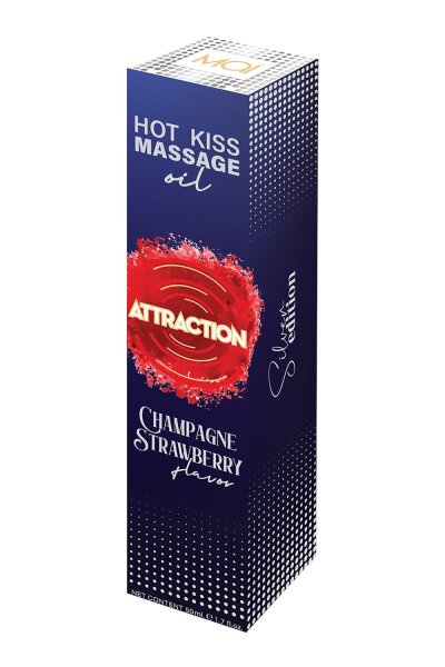 Mai Attraction Hot Kiss Massage Oil Champagne Strawberry Flavor 50 ml