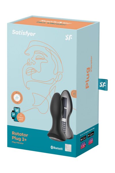 Satisfyer Rotator Plug 2+ Black - 3,6 cm