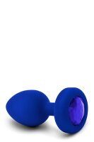 B-Vibe Vibrating Jewel Plug L/Xl Navy - 4,5 cm