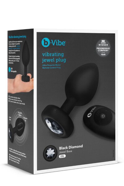 B-Vibe Vibrating Jewel Plug XXL Black - 5 cm