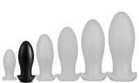 Dragon Egg Soft Silicone Butt Plug Black  M 12 x 5.5 cm
