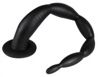 Long Dildo Scale Beads S 30 x 3cm Black