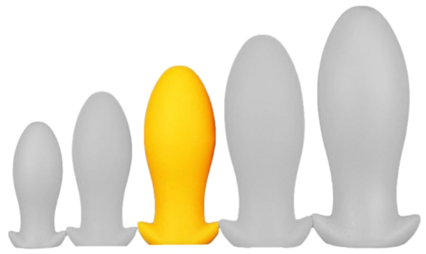 Silicone plug Saurus Egg L 17 x 6.5cm Yellow