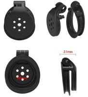 Flat Zone Chastity Cage 2.5 cm Black