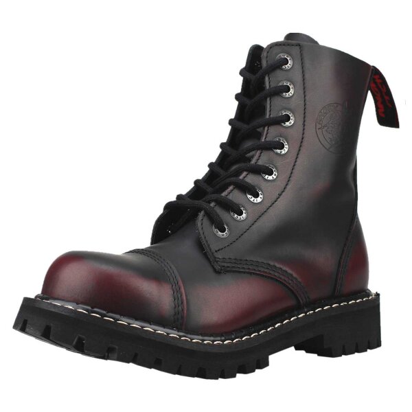 Angry Itch 08-Loch Leder Stiefel Burgundy Rub-Off Gr&ouml;&szlig;e 36 - 48