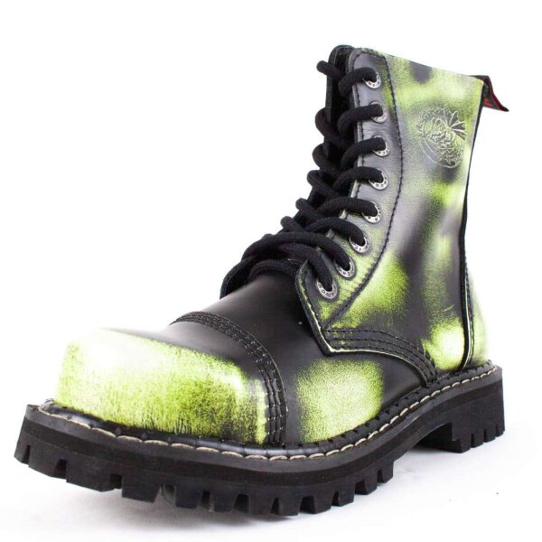 Angry Itch 08-Loch Leder Stiefel Lime Rub-Off Gr&ouml;&szlig;e 36 - 48