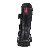 Angry Itch 10-Loch 3-Buckle Leder Stiefel Schwarz Gr&ouml;&szlig;e 36 - 48