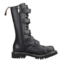Angry Itch 14-Loch 5-Buckle Leder Stiefel Schwarz Gr&ouml;&szlig;e 36 - 48