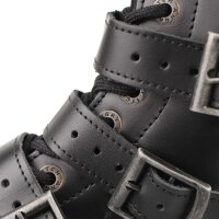 Angry Itch 14-Loch 5-Buckle Leder Stiefel Schwarz Gr&ouml;&szlig;e 36 - 48