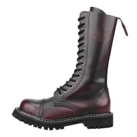 Angry Itch 14-Loch Leder Stiefel Burgundy Rub-Off...