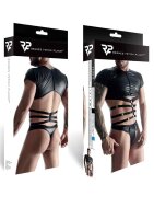 Wetlook Mens Strappy T-Shirt Black S - XXL