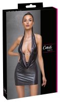 Kleid silber mit Wasserfallausschnitt XL