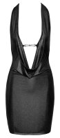 Kleid silber mit Wasserfallausschnitt XL